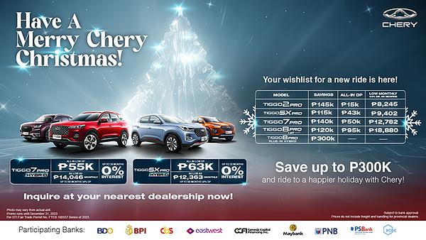 Chery Auto Ph Offers Exciting Promotions for All Its Vehicles this Christmas Season 